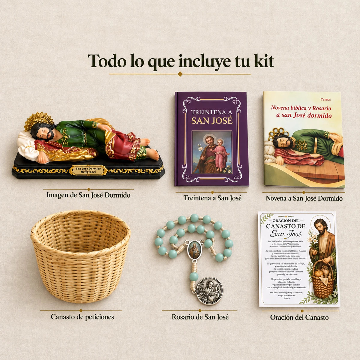 Encomiénda a San José tu trabajo, tus deudas y tu hogar · Kit de San José Dormido · Incluye camandula ✝️ [Envío Gratis]